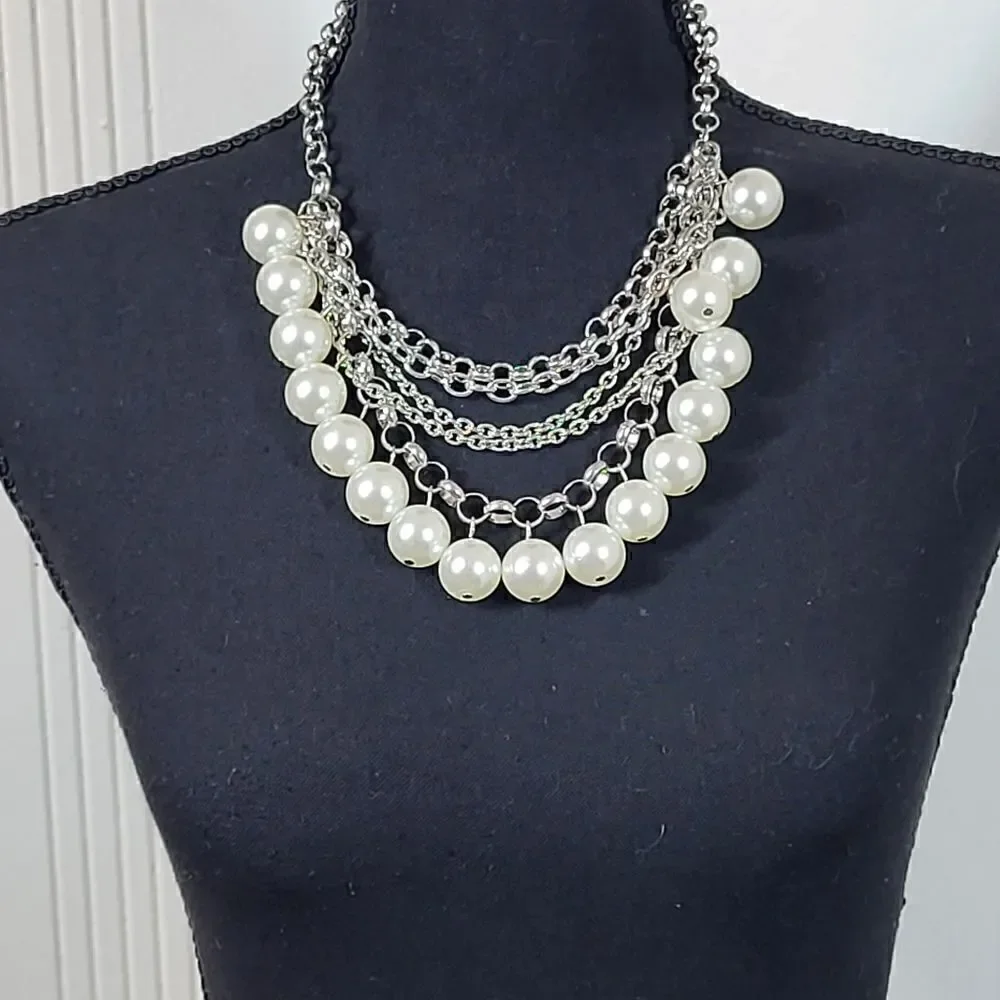 Large Stone Pearl Necklace